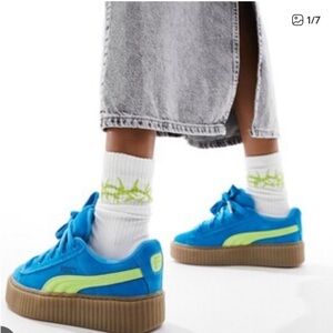 Puma FENTY Creeper Phatty Sneakers Size 6 Suede Blue skateboard Casual Rhianna